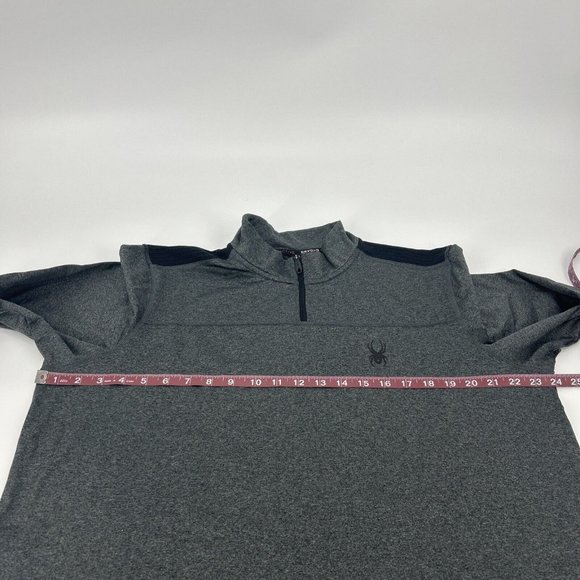 Spyder Active Shirt Mens L Gray 1/4 Zip Pullover Activewear ProWeb Base Layer - Picture 11 of 12